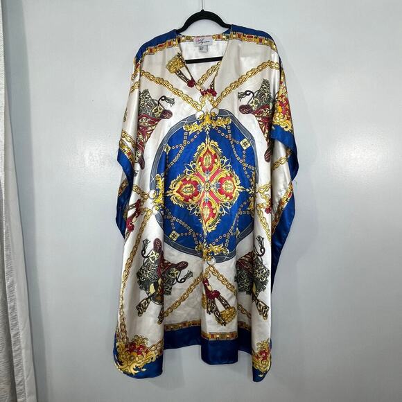 EY Signature Women Desinger Print Caftan Dress Coverup Tunic One size Beach Boho - Picture 1 of 7